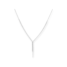 MŻ-925-NA-4 - Naszyjnik srebrny z cyrkoniami - krawatka