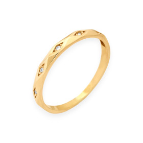 GE-585-PI-24 - Pierścionek złoty z cyrkoniami