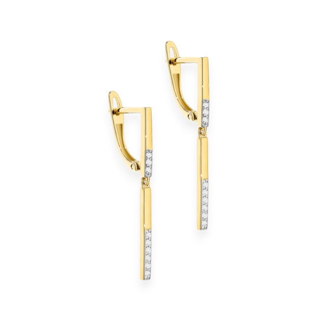 GE-585-KO-152 - Kolczyki złote z cyrkoniami