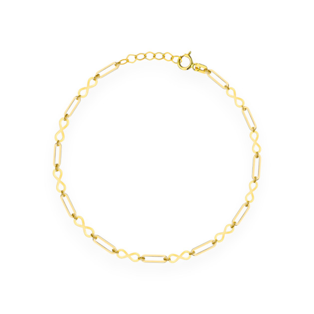 GE-585-BR-89 - Bransoletka złota na nogę - nieskończoności