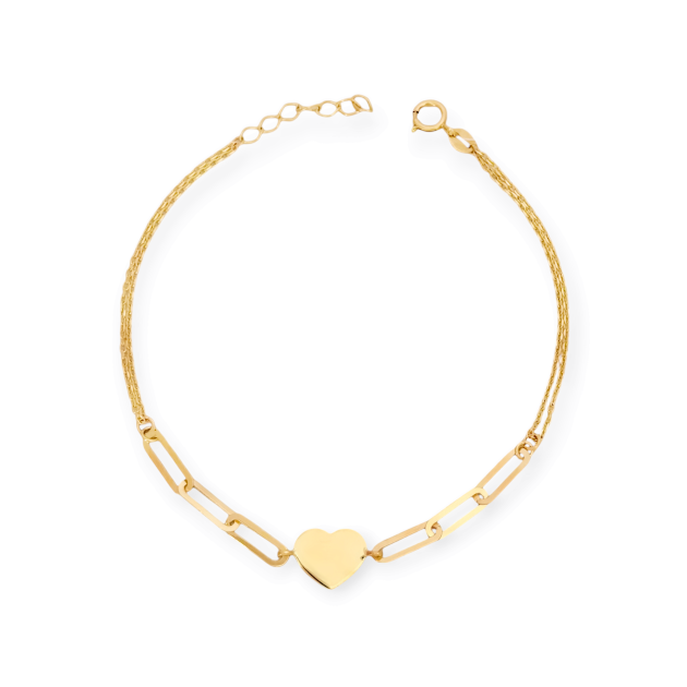 GE-585-BR-91 - Bransoletka złota - serce