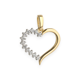 GE-585-ZA-103 - Zawieszka złota z cyrkoniami - serce