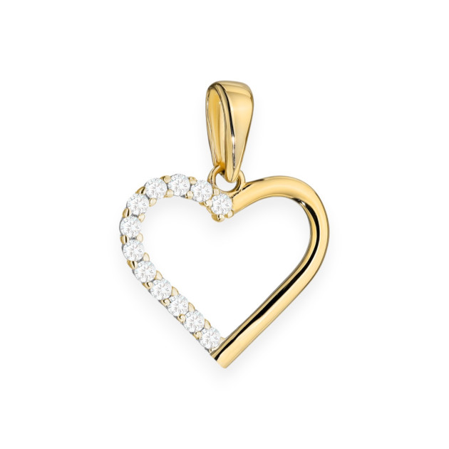 GE-585-ZA-105 - Zawieszka złota z cyrkoniami - serce