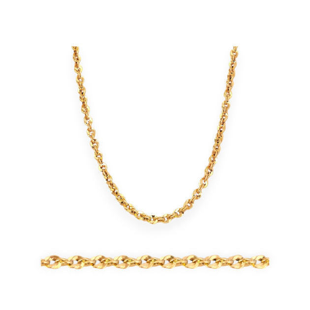 BA-585-ŁA-35 - Łańcuszek złoty 4 mm - irydia