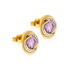 NA-585-KO-22 - Kolczyki złote z cyrkoniami