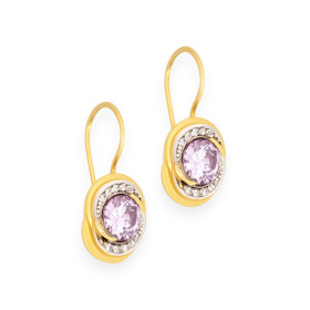 NA-585-KO-23 - Kolczyki złote z cyrkoniami