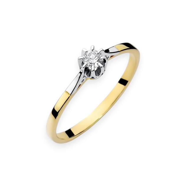 W209 - Pierścionek złoty z diamentem