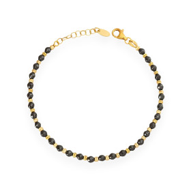 NP-925-BR-201 - Bransoletka pozłacana z hematytami