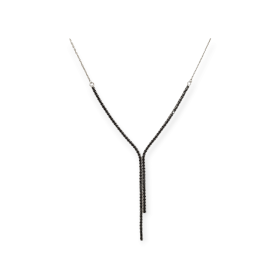NP-925-NA-139 - Naszyjnik srebrny z cyrkoniami - krawatka