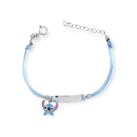 PX-925-BR-122 - Bransoletka srebrna z emalią - stitch, blaszka