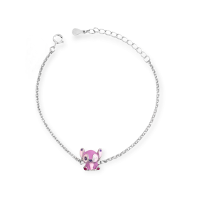 BS-925-BR-17 - Bransoletka srebrna z emalią - stitch