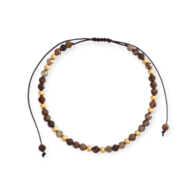 BA-585-BR-166 - Bransoletka złota z cyrkonem - sznurek