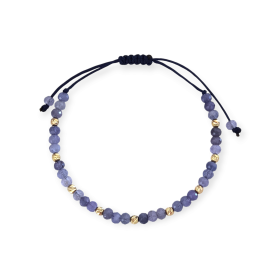 BA-585-BR-170 - Bransoletka złota z ametystem - sznurek