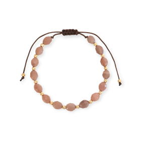 BA-585-BR-172 - Bransoletka złota z kamieniem słonecznym - sznurek