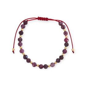 BA-585-BR-173 - Bransoletka złota z rubinami - sznurek