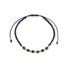 BA-585-BR-175 - Bransoletka złota z turmalinami - sznurek