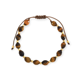 BA-585-BR-180 - Bransoletka złota z tygrysim okiem - sznurek