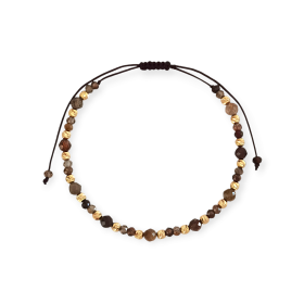 BA-585-BR-181 - Bransoletka złota z cyrkonem - sznurek