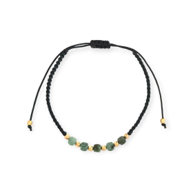 BA-585-BR-182 - Bransoletka złota z kamieniami szklanymi - sznurek