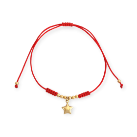 BA-585-BR-184 - Bransoletka złota - gwiazdka, sznurek