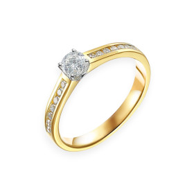 R31737 YW - Pierścionek złoty z diamentami