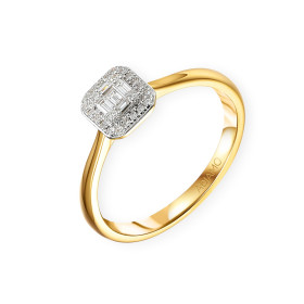 R71618 Y - Pierścionek złoty z diamentami