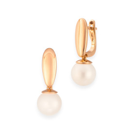 E5/PP/BOU/O15PE - Kolczyki złote z perłą