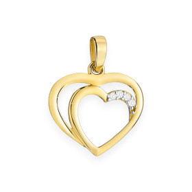 GE-585-ZA-115 - Zawieszka złota z cyrkoniami - serce
