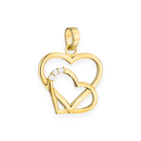 GE-585-ZA-117 - Zawieszka złota z cyrkoniami - serce