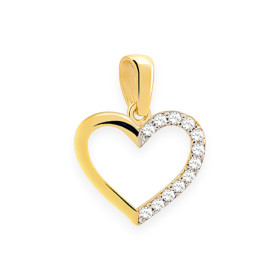 GE-585-ZA-118 - Zawieszka złota z cyrkoniami - serce