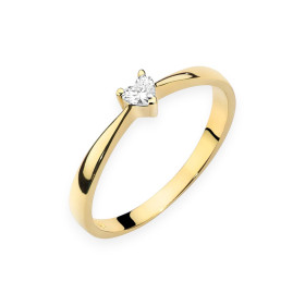 W0433. - Pierścionek złoty z diamentem