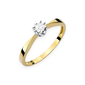W-0173 - Pierścionek złoty z diamentem