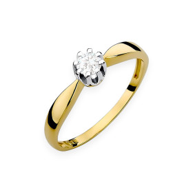 W0228 - Pierścionek złoty z diamentem