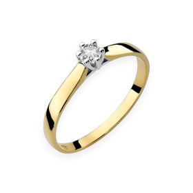 W0222 - Pierścionek złoty z diamentem
