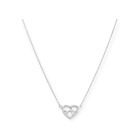 PX-925-NA-80 - Naszyjnik srebrny serce z linią życia z cyrkoniami