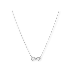 PX-925-NA-81 - Naszyjnik srebrny nieskończoność z cyrkoniami i linią życia