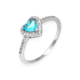 NP-925-PI-32 - Pierścionek srebrny serce z cyrkoniami 