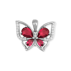 NP-925-ZA-75 - Zawieszka srebrna motyl z cyrkoniami