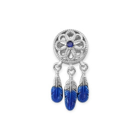 PX-925-ZA-175 - Zawieszka srebrna beads łapacz snów z cyrkonią i emalią