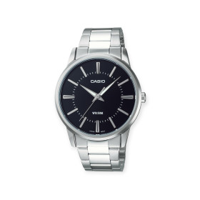 MTP-1303PD-1AVEG-2 - Zegarek męski srebrny Casio MTP-1303PD-1AVEG na bransolecie z czarną tarczą