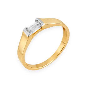 VD-585-PI-3 - Pierścionek złoty z prostokątną cyrkonią