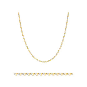 BA-585-ŁA-37 - Łańcuszek złoty gucci dwukolorowy diamentowany żółte i białe złoto 3 mm