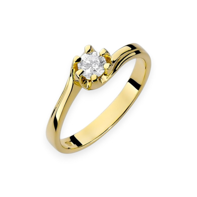 W163 - Pierścionek złoty z diamentem