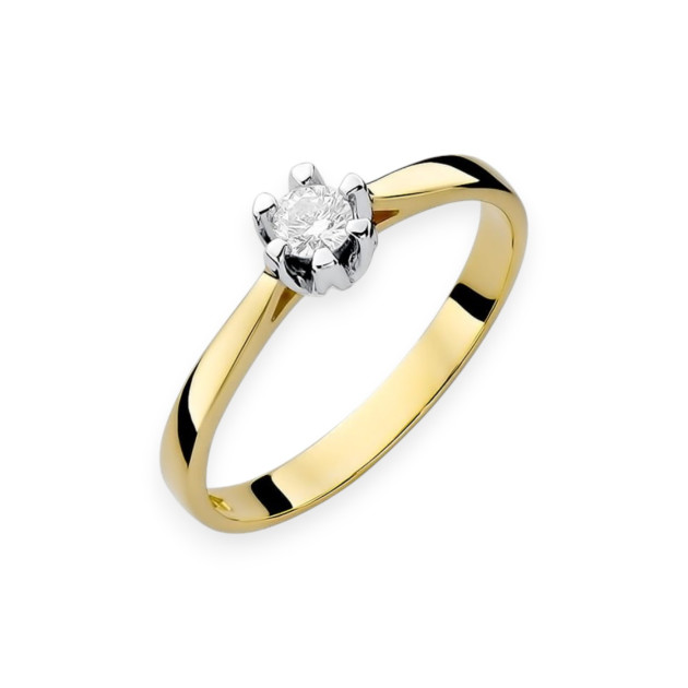 W0299 - Pierścionek złoty z diamentem