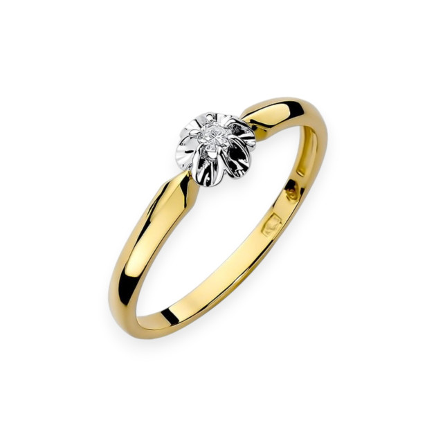 W0187 - Pierścionek złoty z diamentem