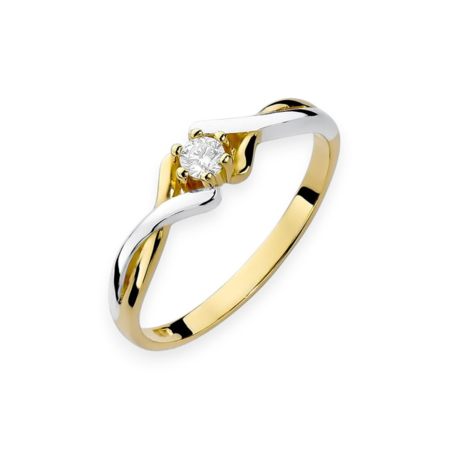 W0190B - Pierścionek złoty z diamentem 