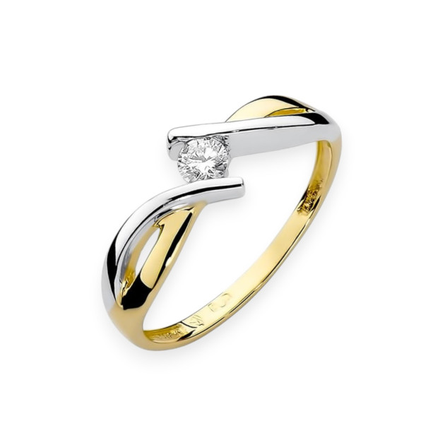 W191B - Pierścionek złoty z diamentem