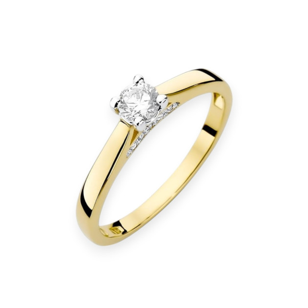 W0341 - Pierścionek złoty z diamentami 