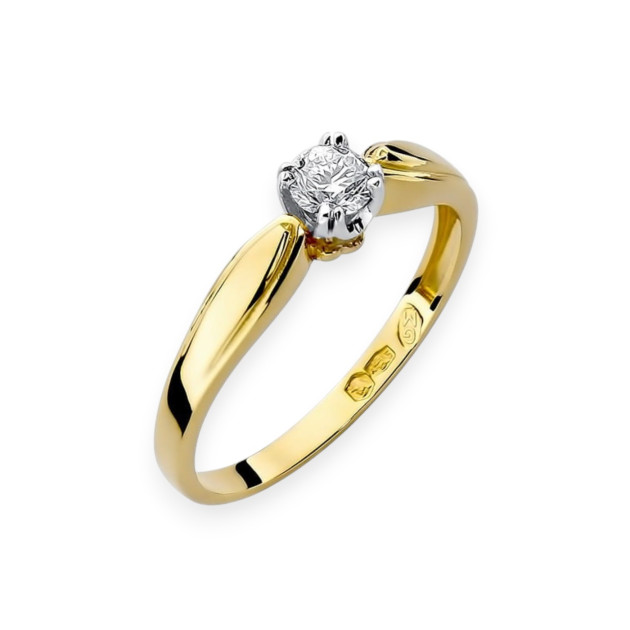 W197 - Pierścionek złoty z diamentem