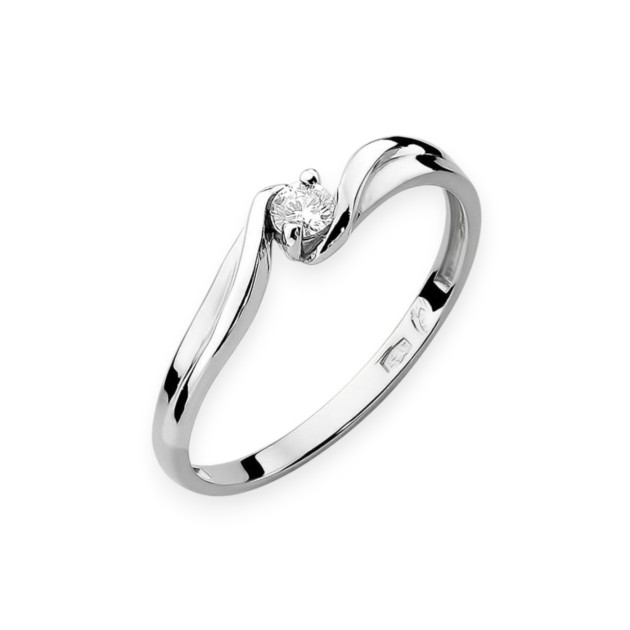 W0211 B - Pierścionek złoty z diamentem 